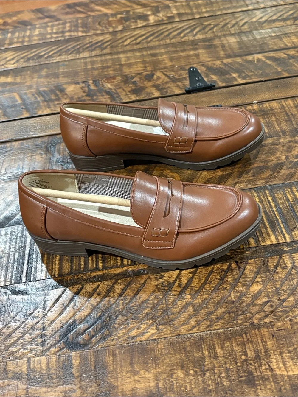 Croft & Barrow brown leather Penny slip on loafers